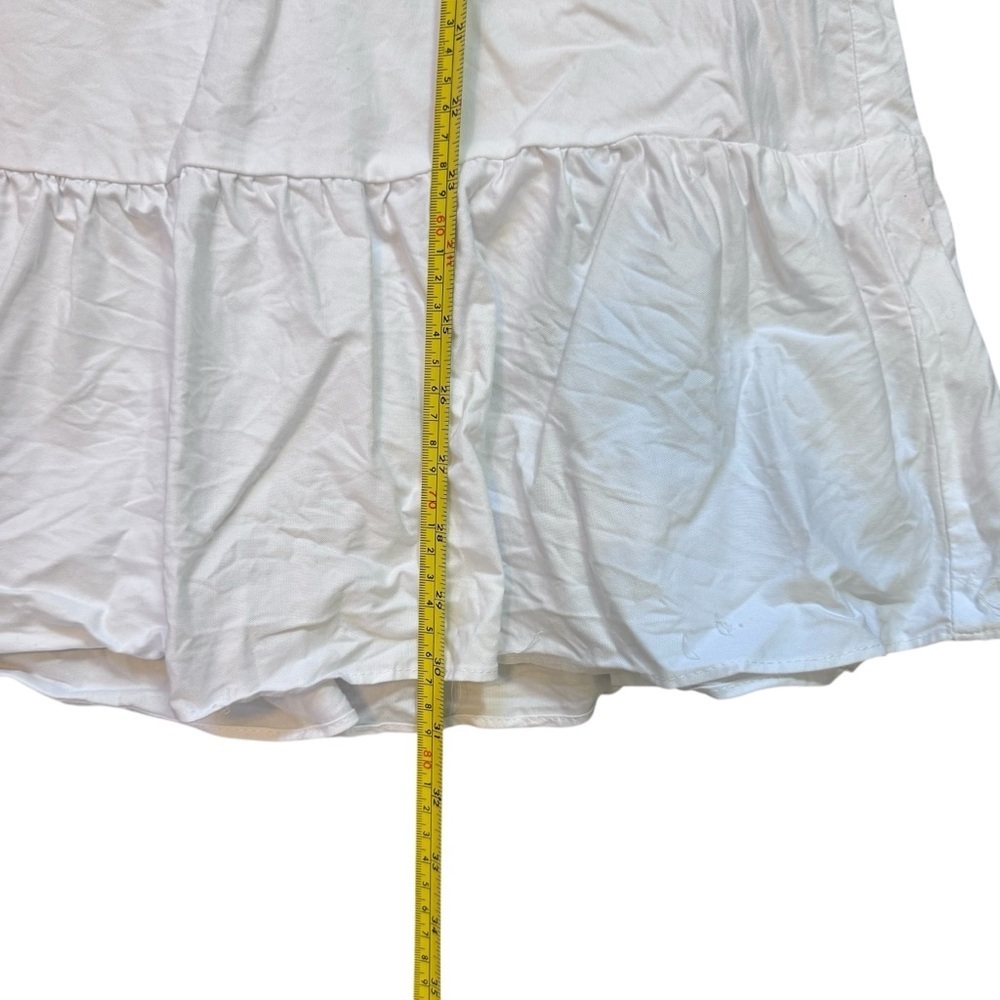 Zara White Button Down Tiered Ling Sleeve Mini Dress 100% Cotton Size XS - Picture 8 of 14